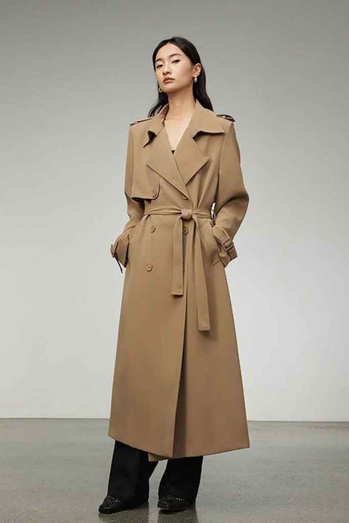 Longline trench flowing winter coat