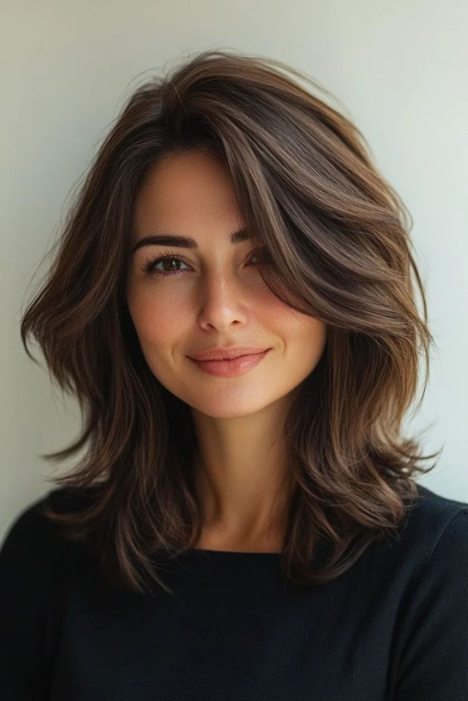 Soft layered medium hair electric movement
