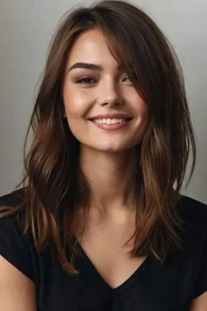 Edgy medium haircut sharp outlines