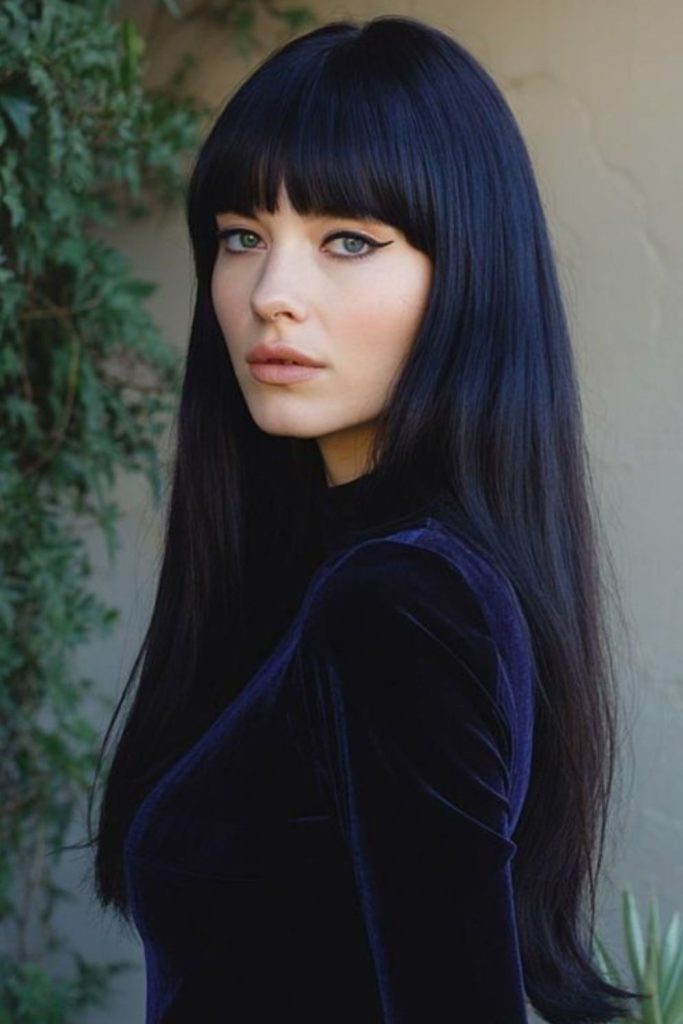 Evening-toned wispy micro bangs soft