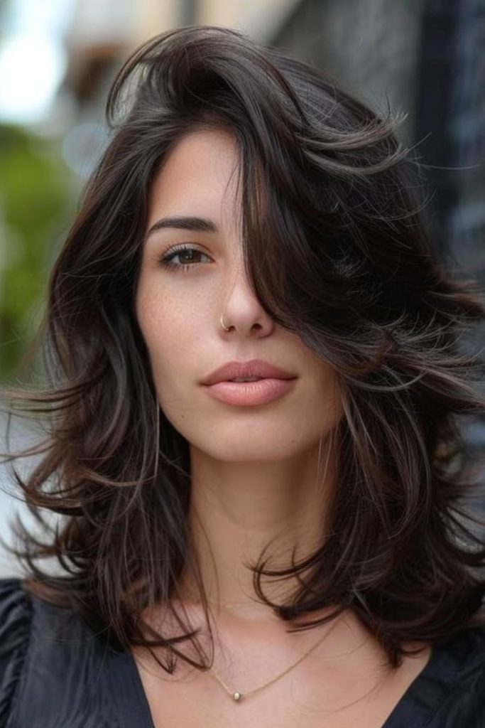 Plush medium haircut circular layers