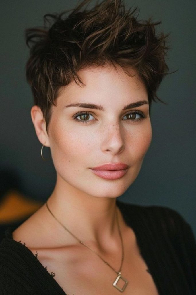 Vintage soft spike pixie haircut.
