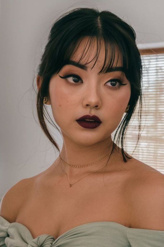 Wispy edge sweep bangs floating lightly