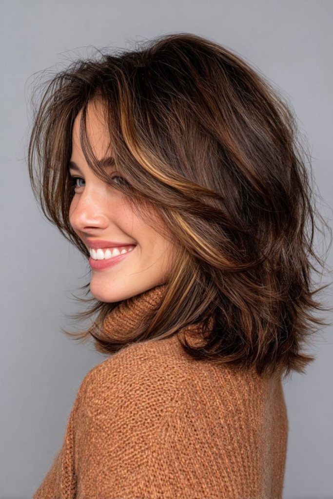 Stacked midi lob with crown height.