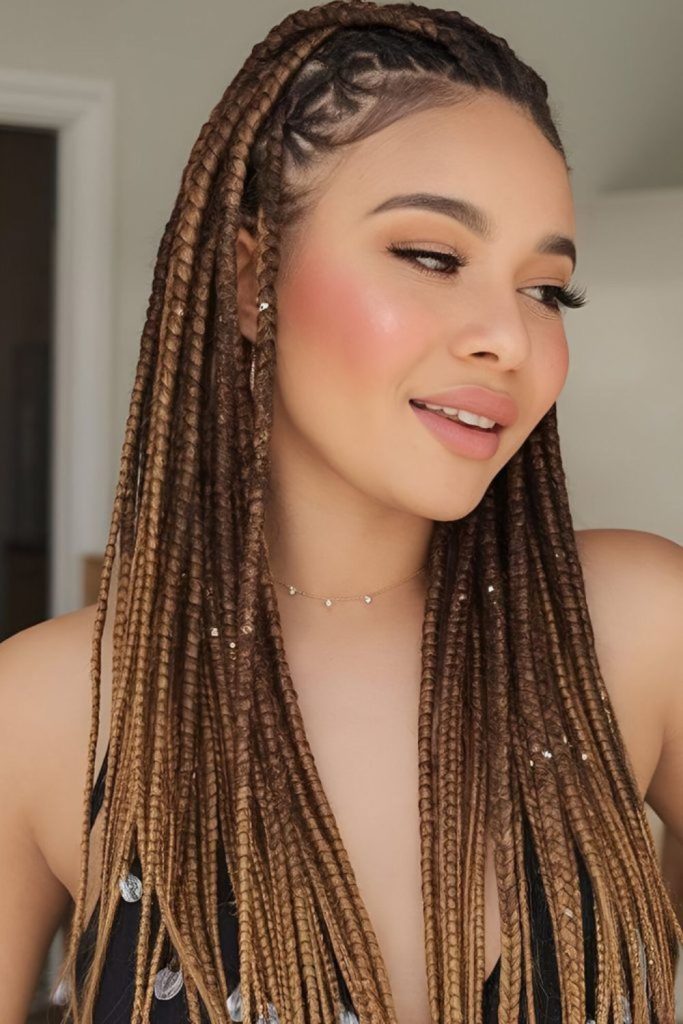 Amber golden horizon-inspired braids