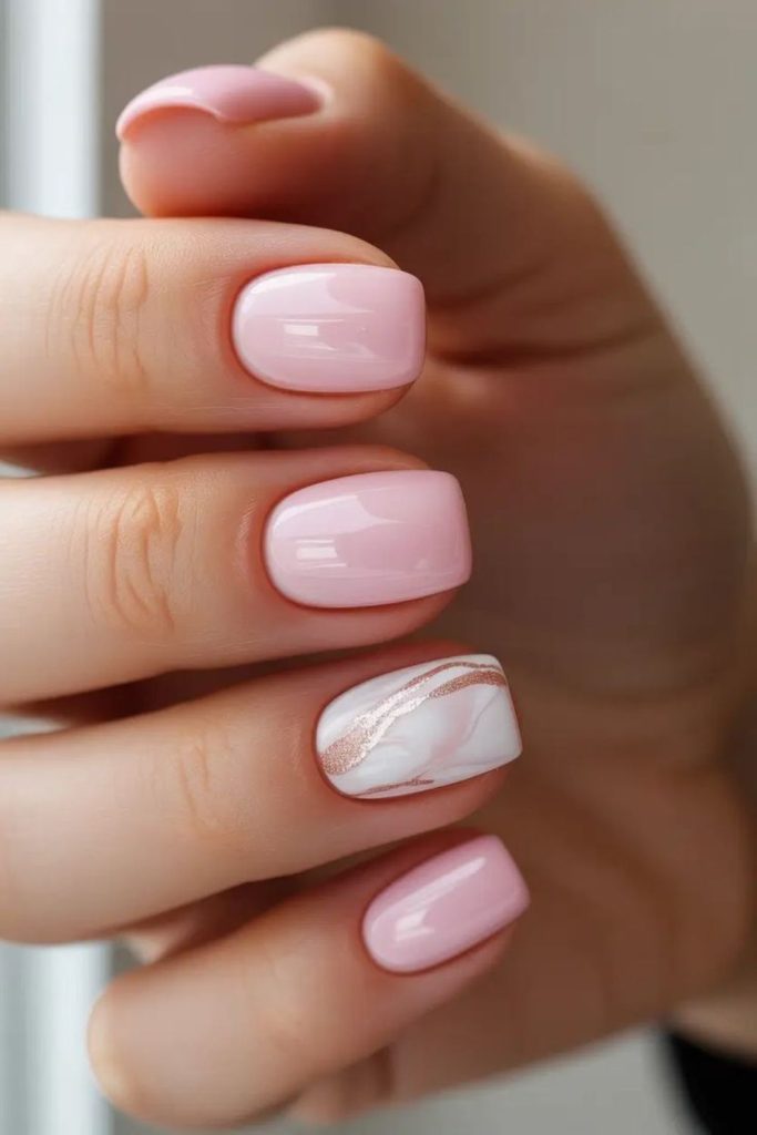 Barely there pale pink nails