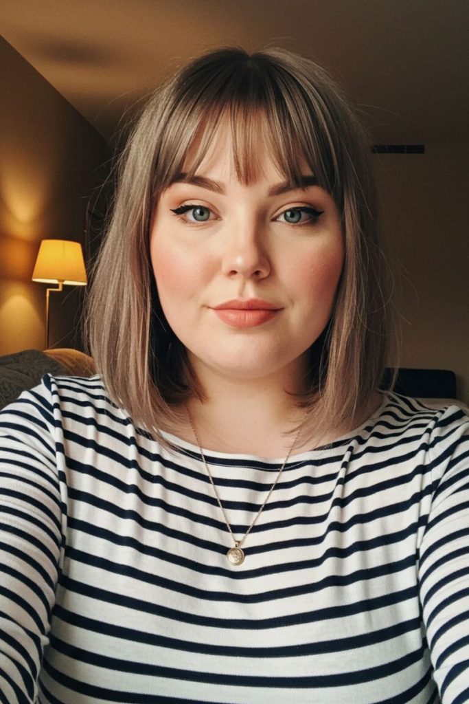 Blunt ends paired with light fringe