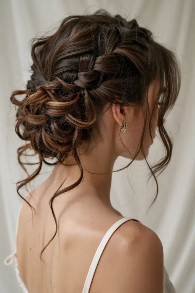 Delicate crown braid with jewels
