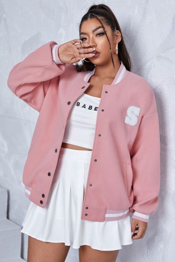 Pastel bomber midi skirt platform sneakers