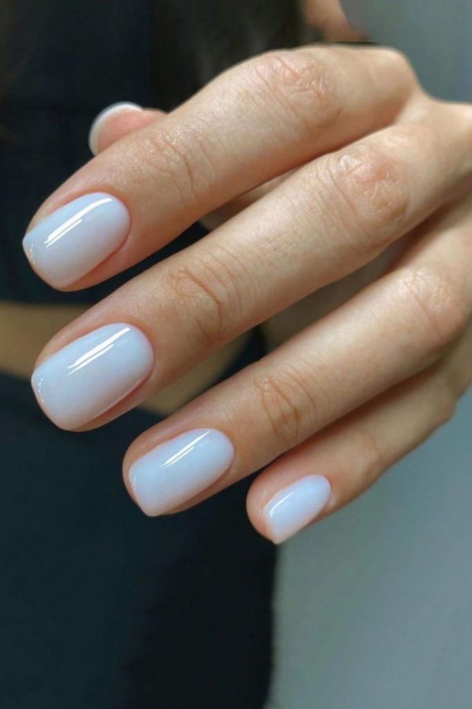 Solid clean white shiny nails