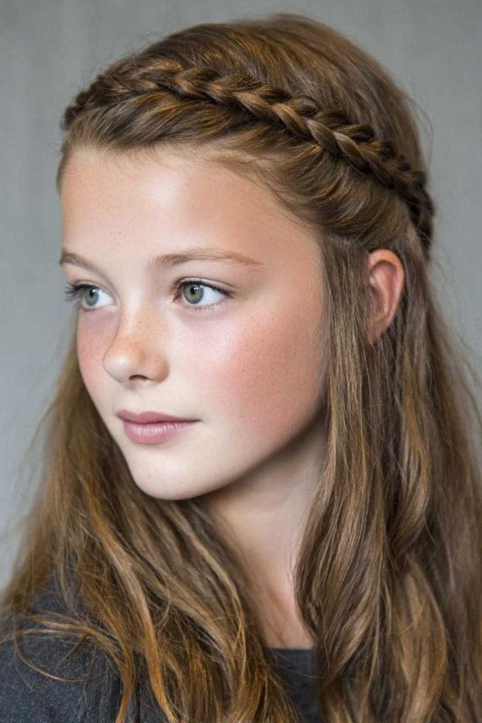 Halo braid encircling head elegantly