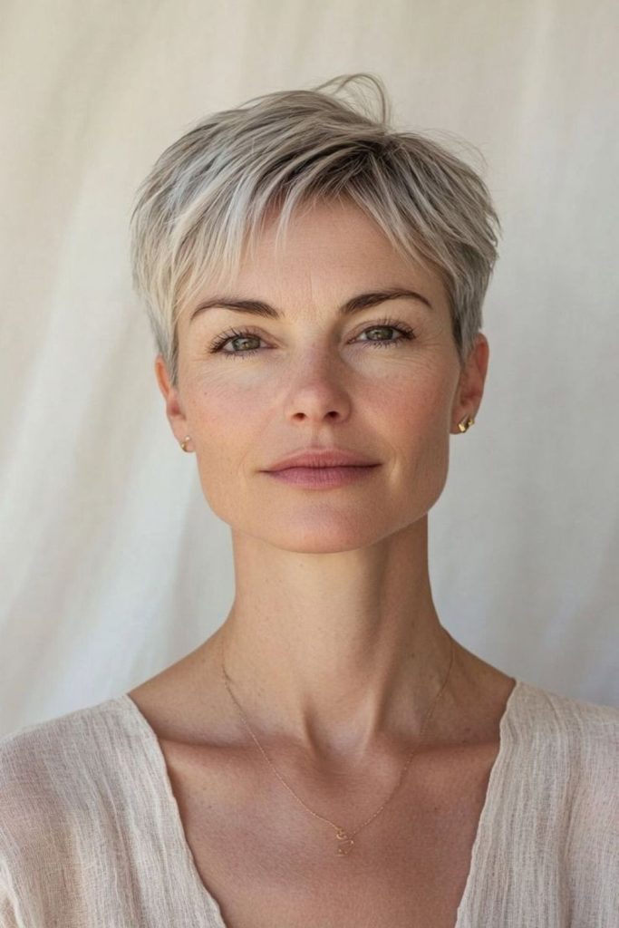 Short crop with high crown volume.