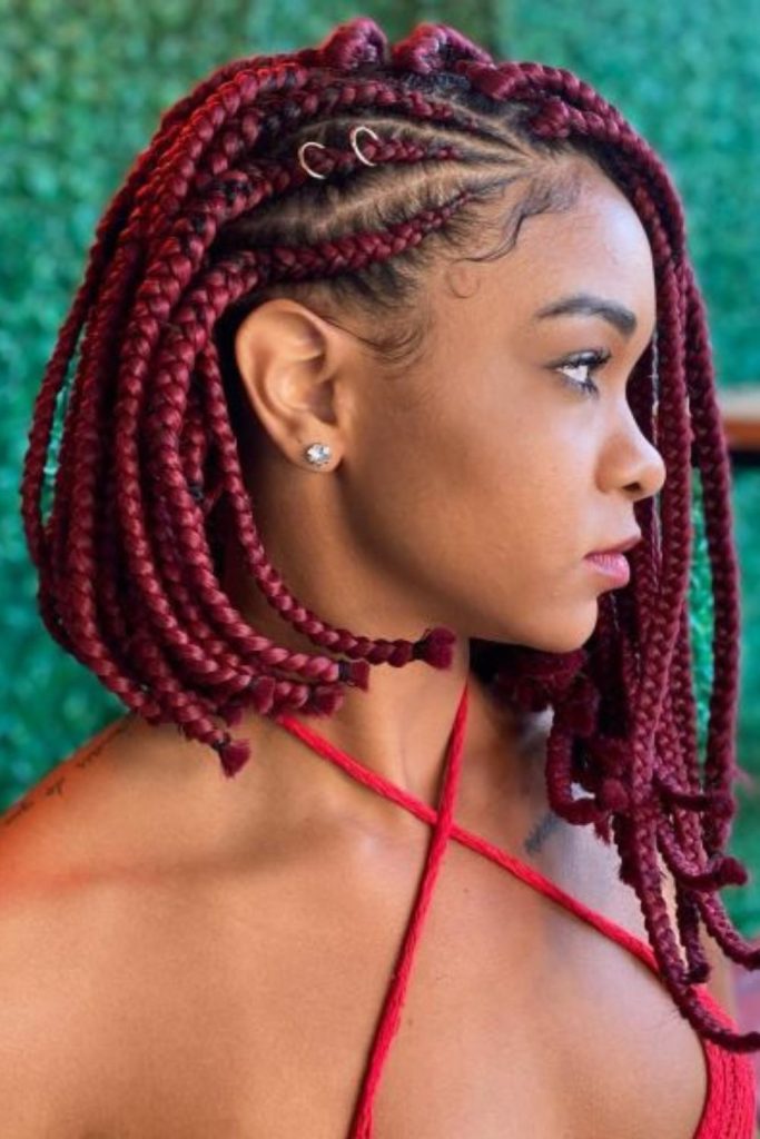 Pink and rose-gold braided style