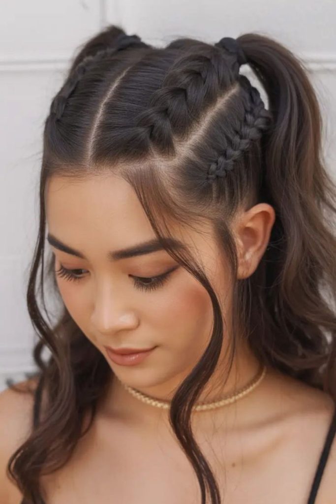 Double Dutch braids with kinetic movement