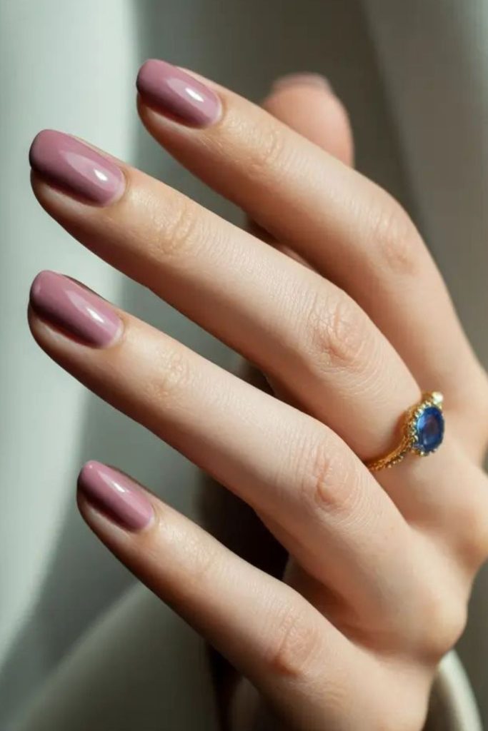 Dusty rose muted pink nails