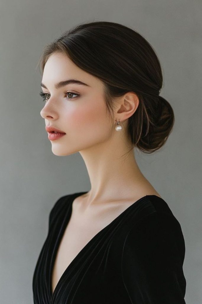 Low chignon with soft twists