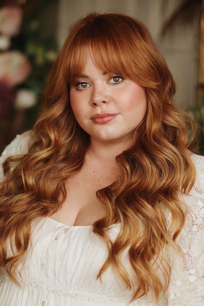 Warm toned long layered hairstyle