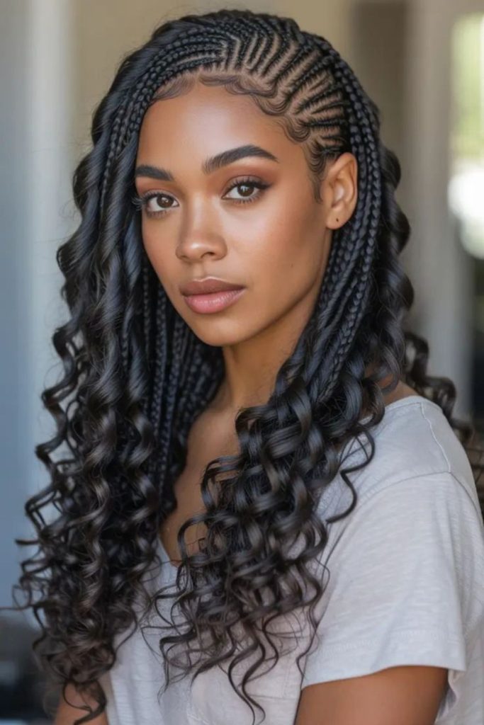 Indigo braids with silver highlights