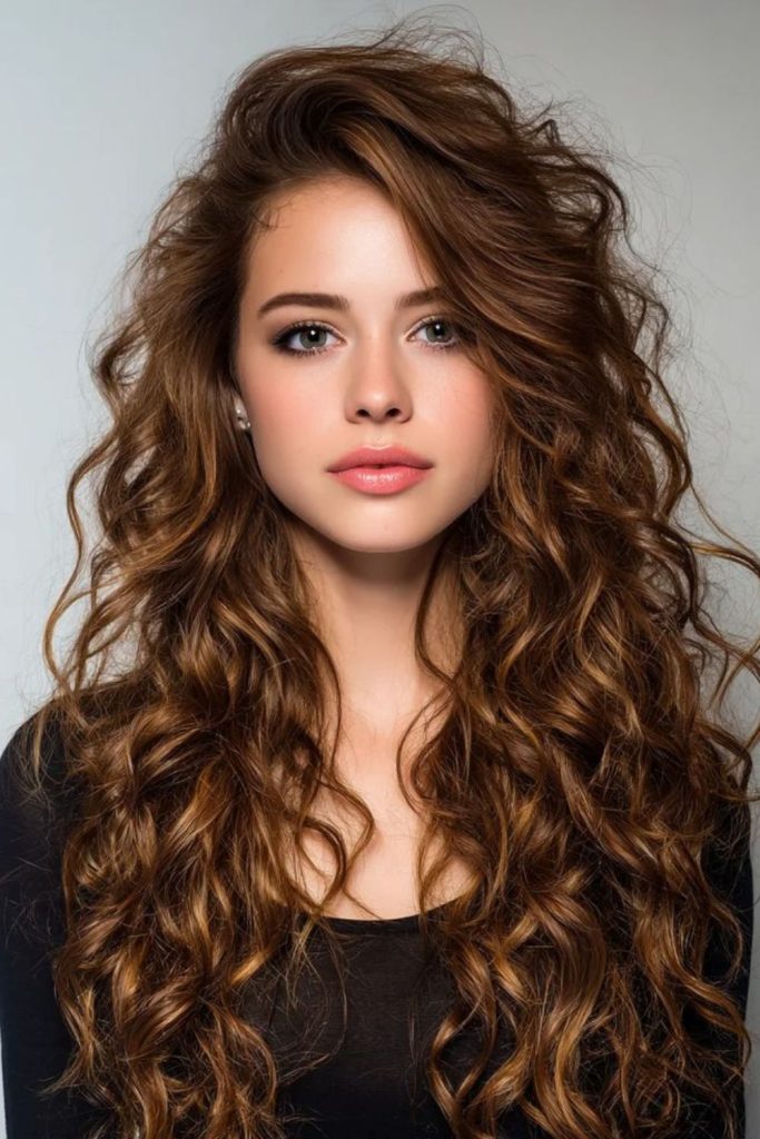 Big voluminous curly hairstyle
