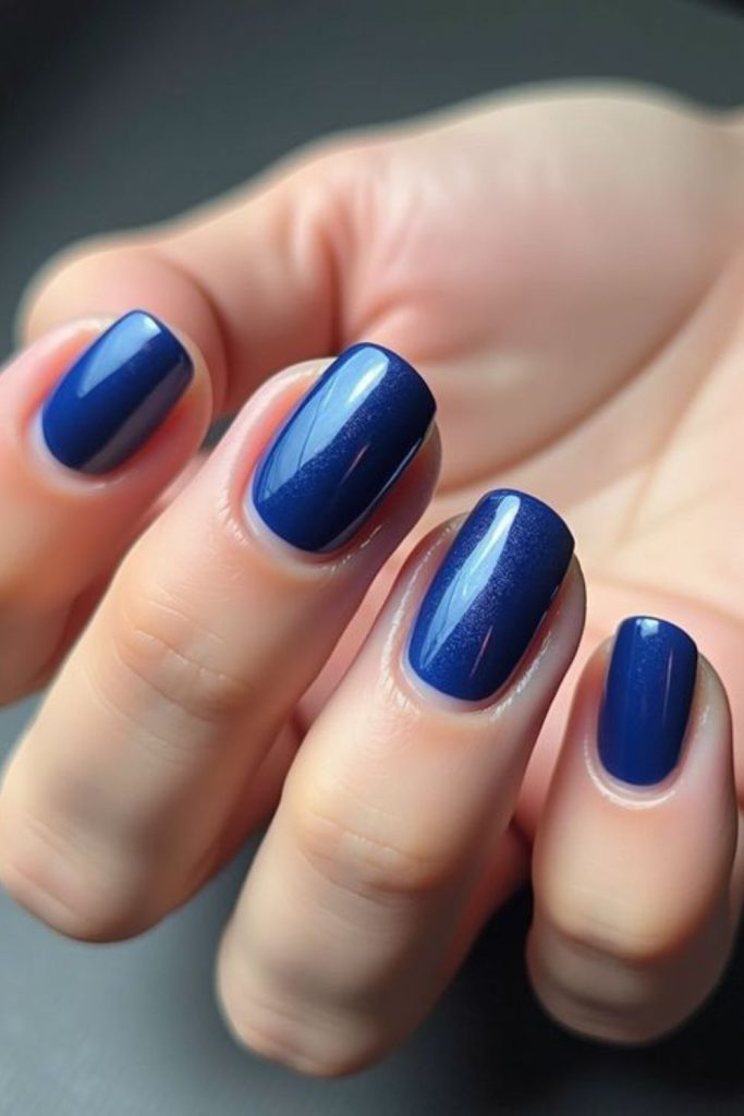Indigo nails, celestial mysterious shimmer.
