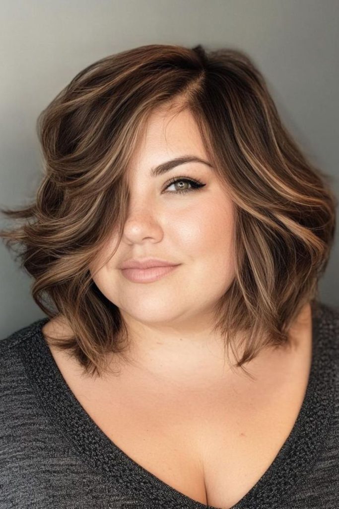 Textured layered bob enhances volume