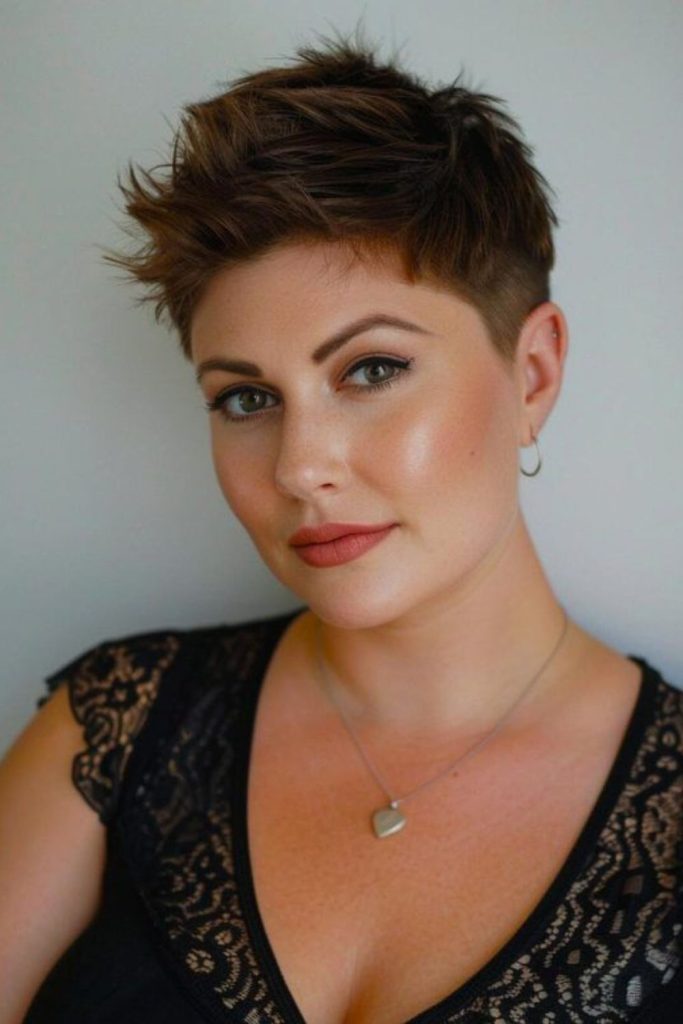 Spiky pixie adds playful crown lift