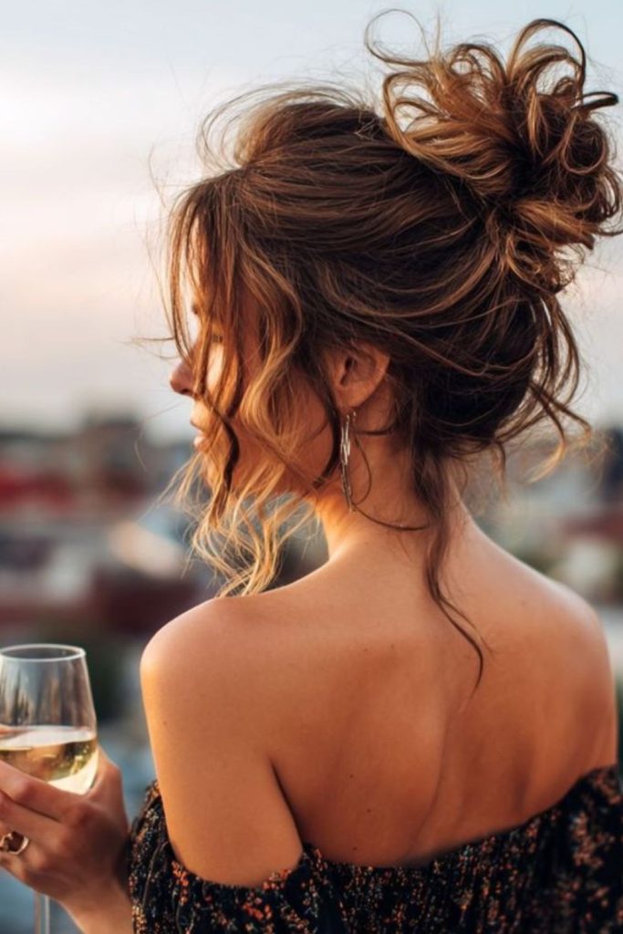 Relaxed messy bun casual elegance
