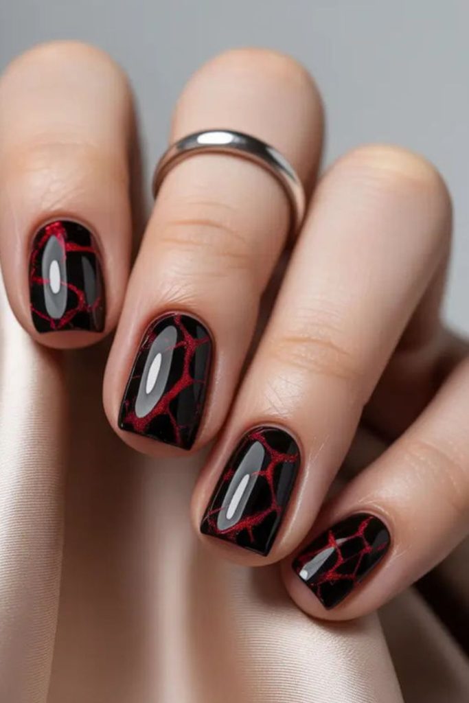 Black nails with poison veins