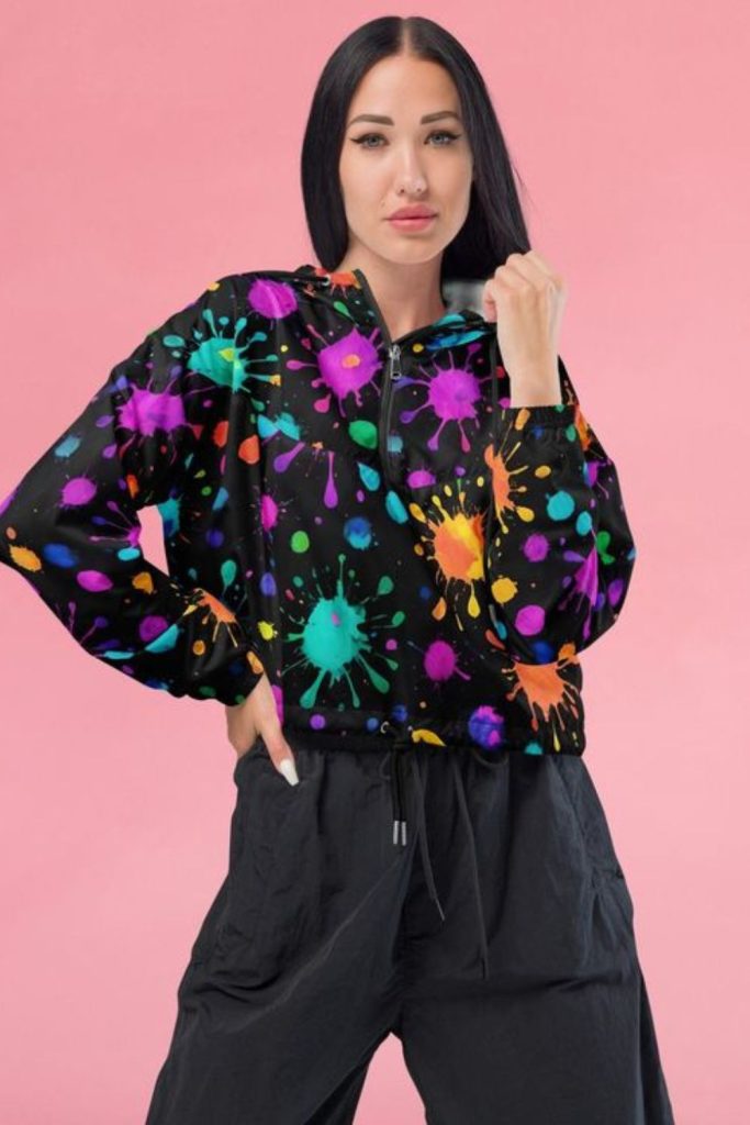 Neon prism jacket black cargo