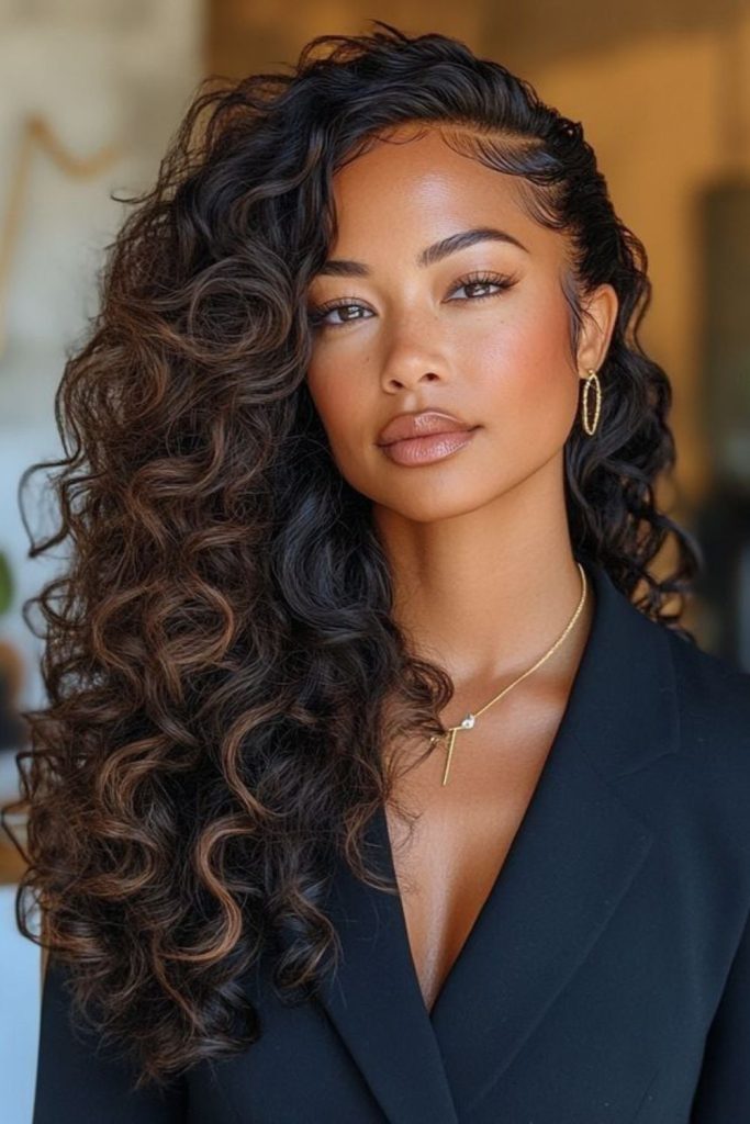 Jet-black side twists with texture