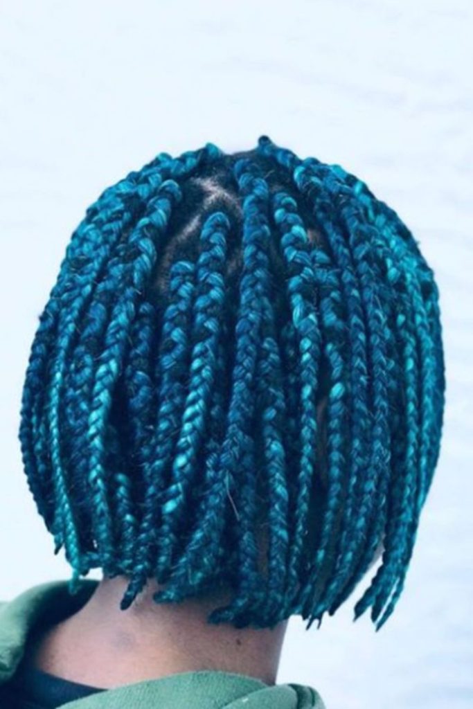 Blue and white misty braids