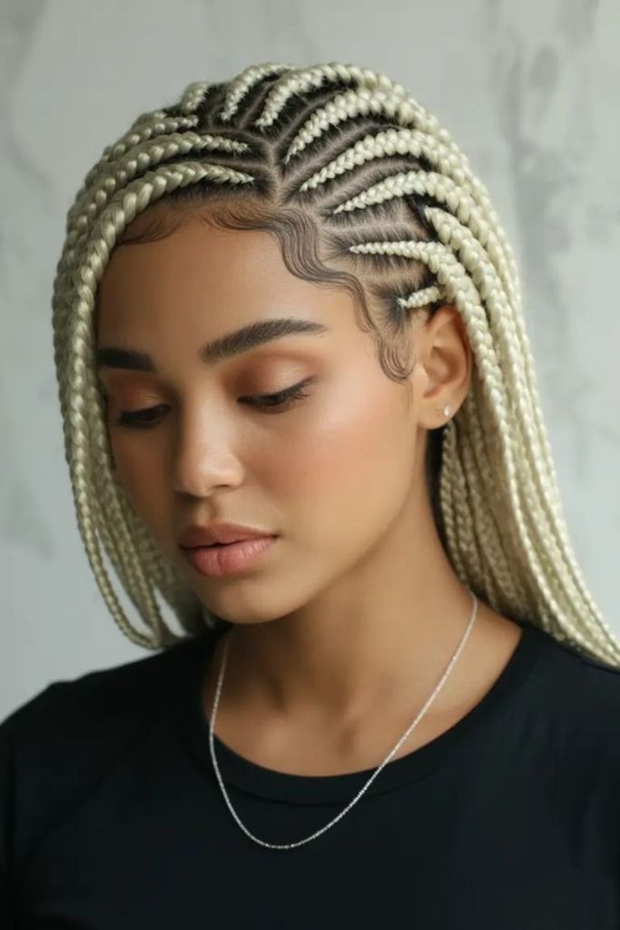 Ivory braids with pearl accents