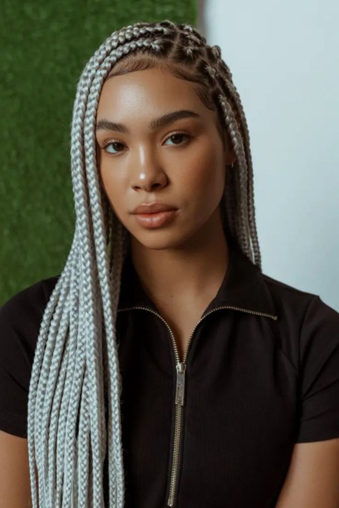 Icy platinum angular side twists