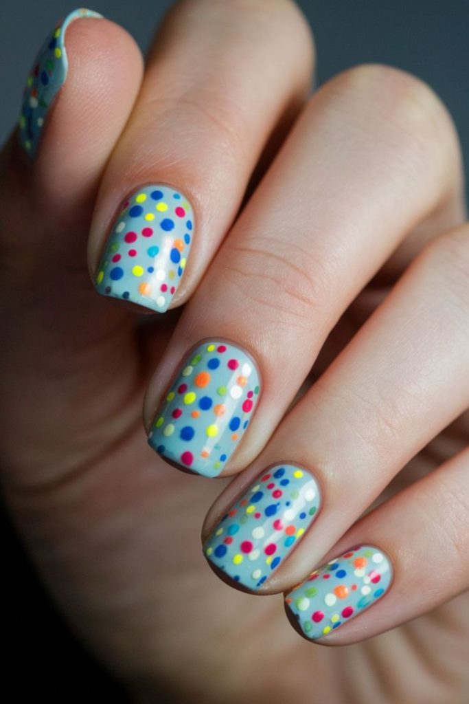 Festive polka dots over pastel base