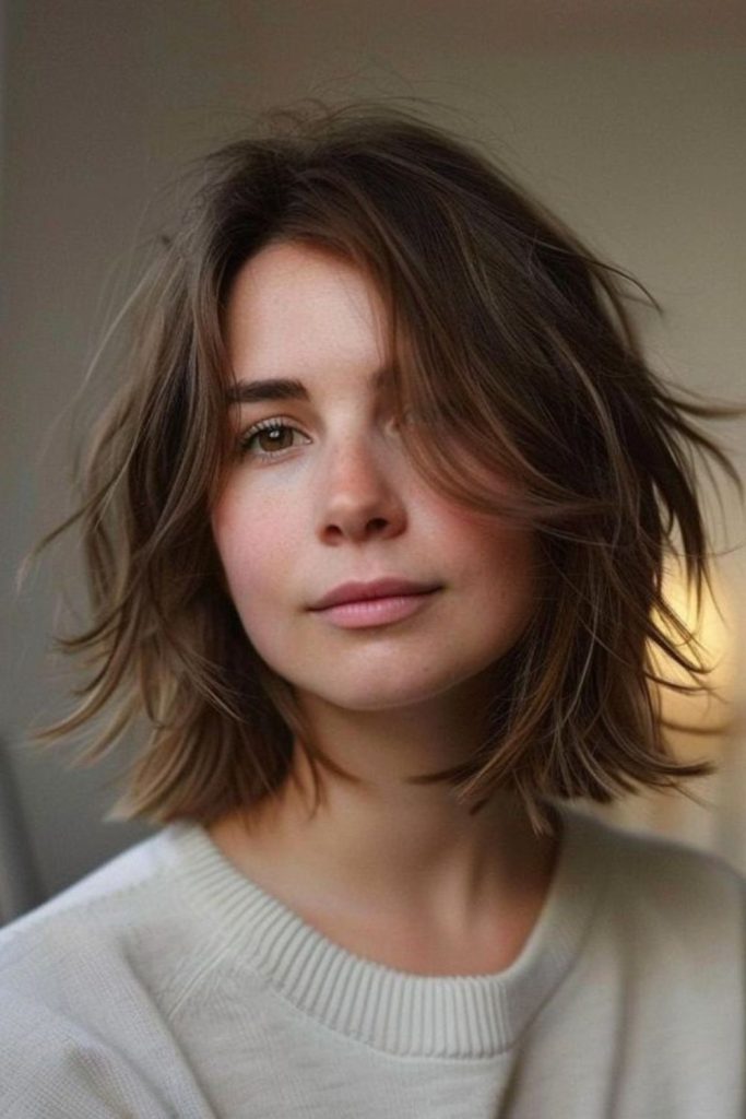 Micro lob with outward puffed edges.