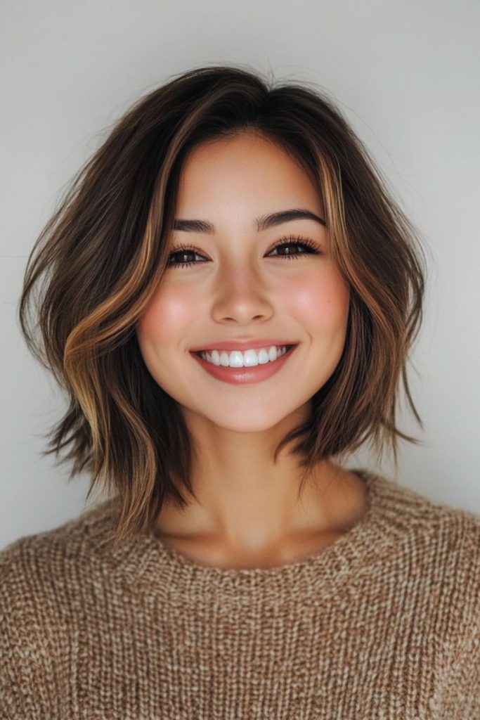 Textured micro bob with bouncy layers.