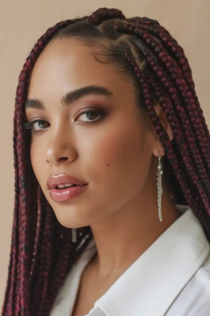 Rosewood braids with natural volume