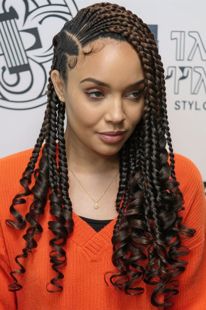 Copper spiraled braids with metallic touches