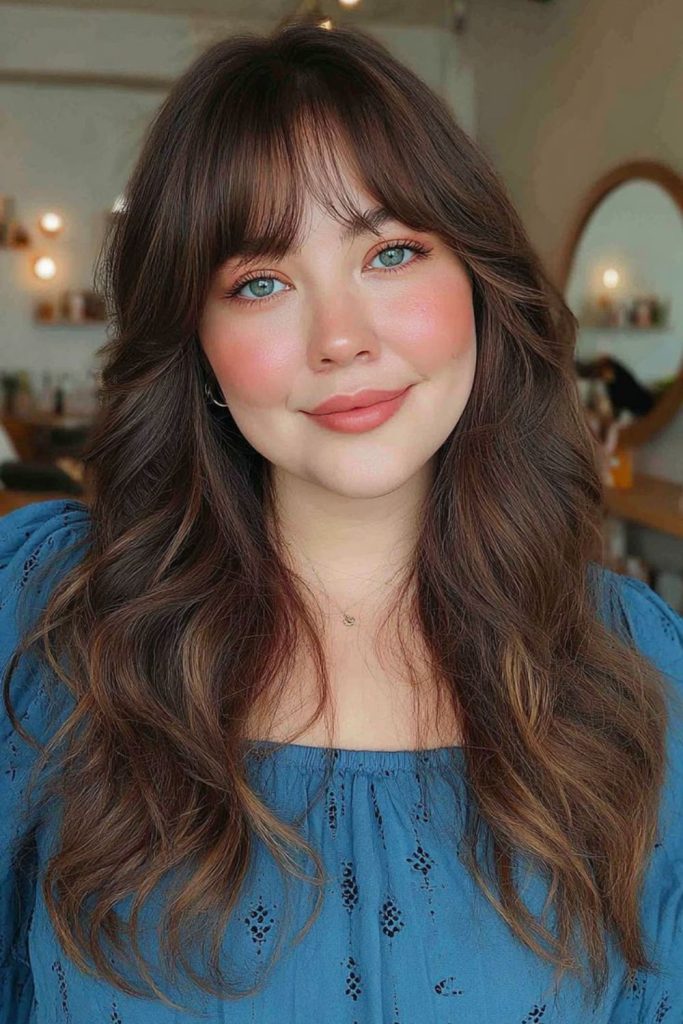 Long satin smooth curved ends hair