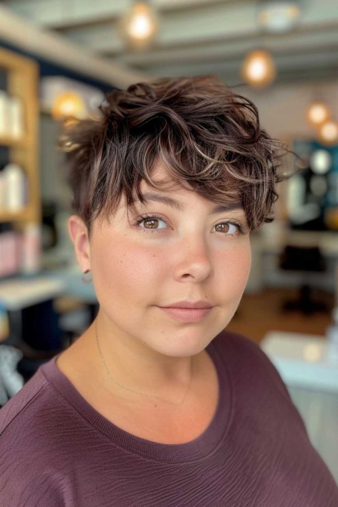 Long pixie with dramatic top lift.