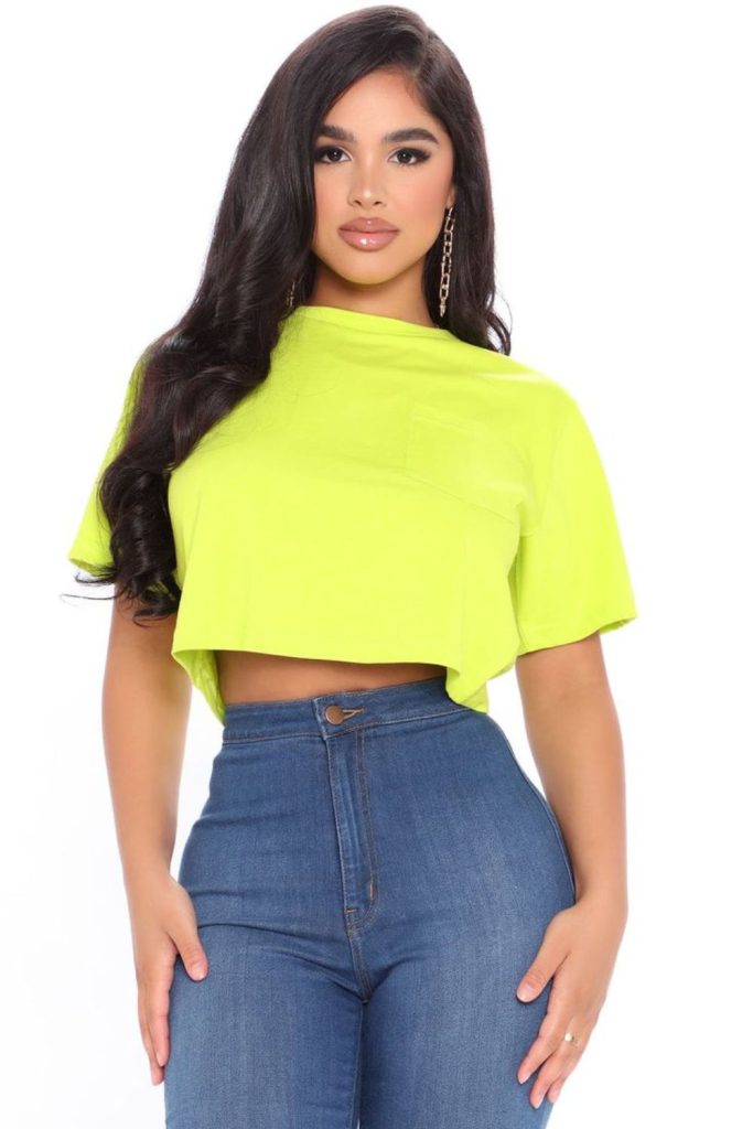 Spectrum neon tee with fitted jeans