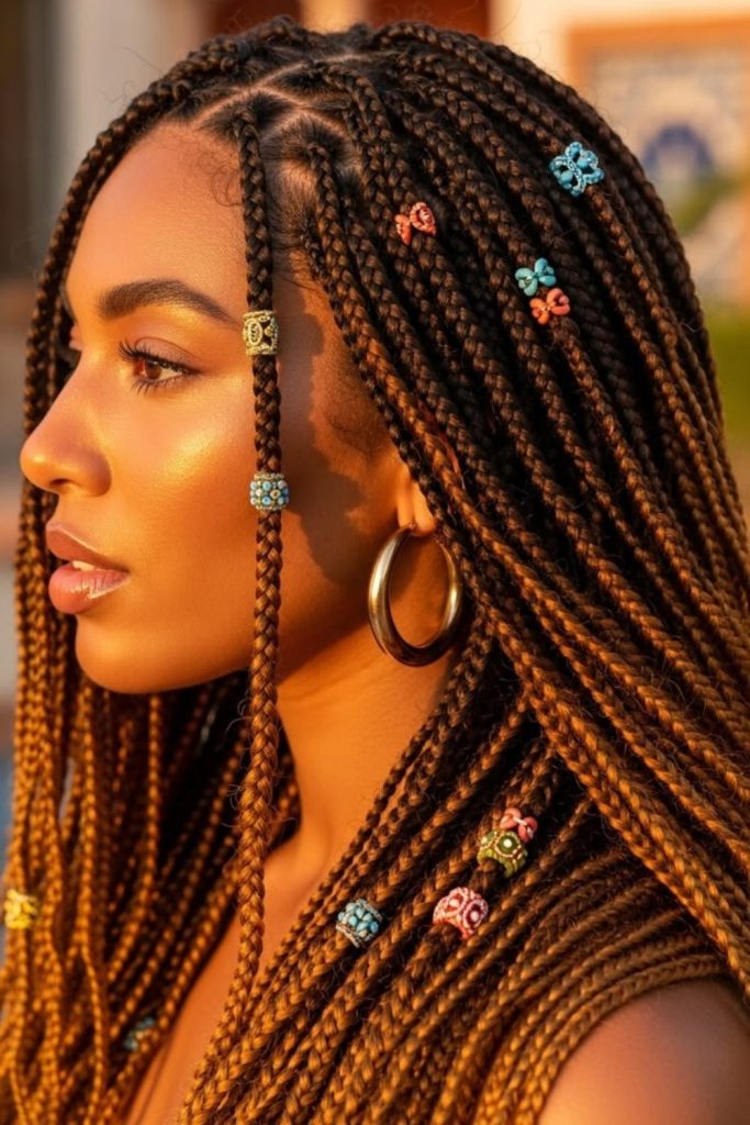 Fiery red and bronze braids