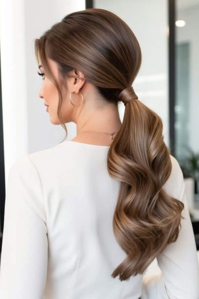 Low twisted ponytail graceful style