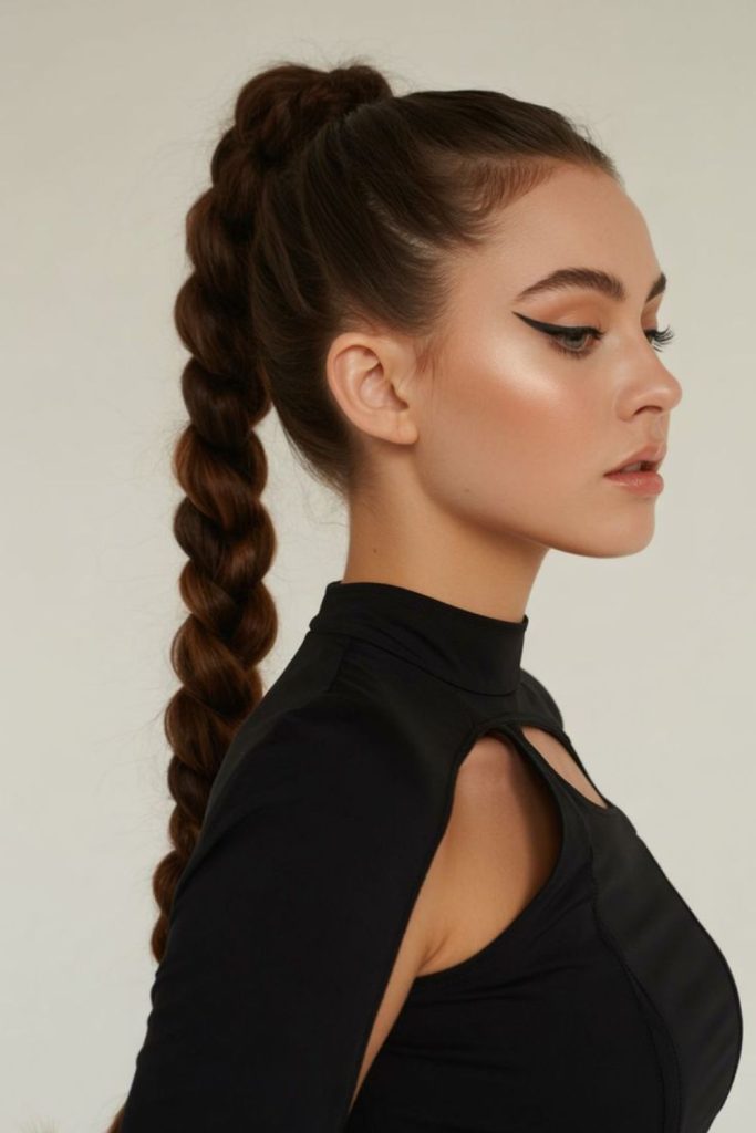 Rope braid ponytail stylish look