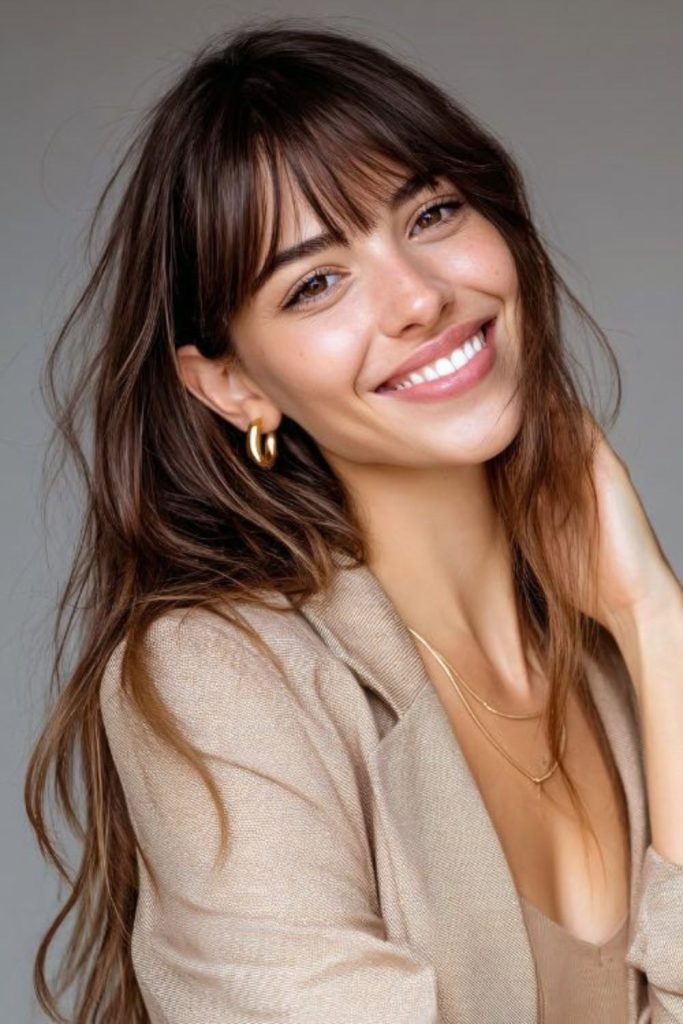 Zigzagged wispy bangs with motion