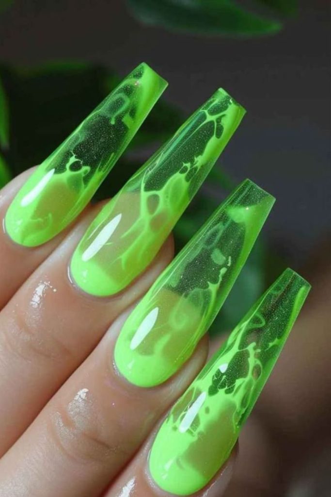 Acid rain droplet textured nails