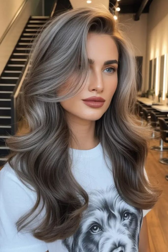 Twilight ash highlights dark hair.