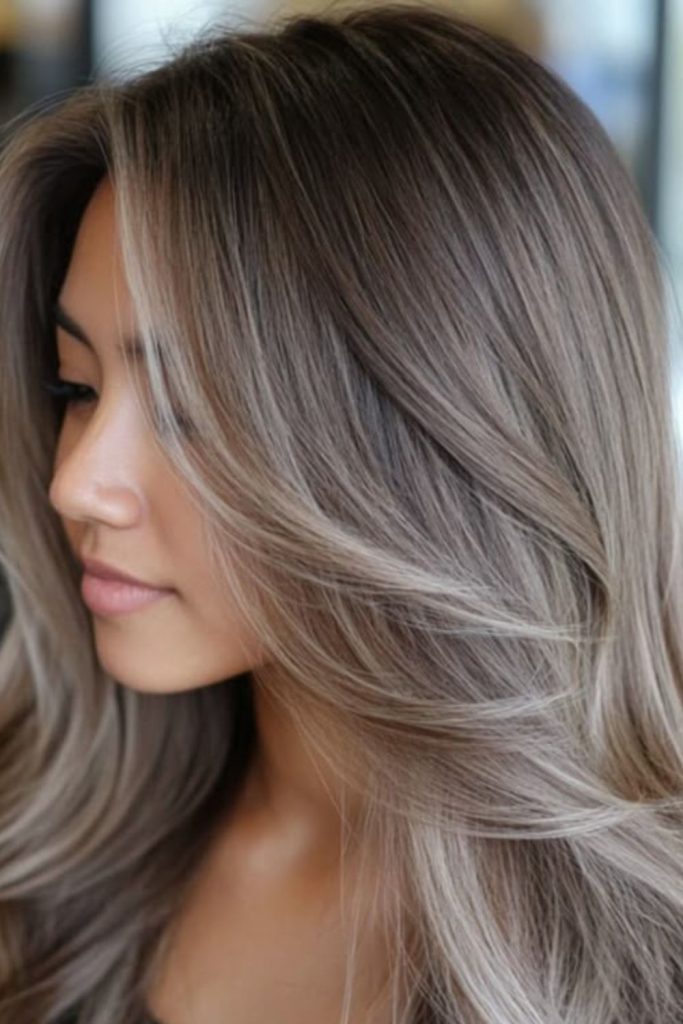 Velvet brunette with soft ash blend