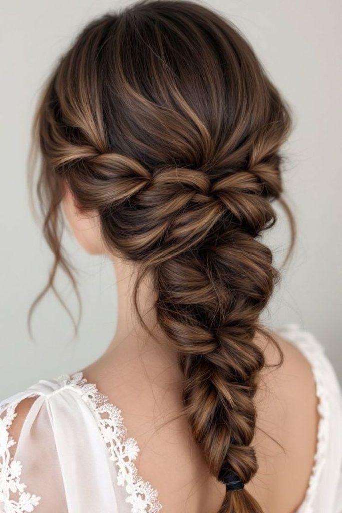 Long braid aurora glow fancy hairstyle