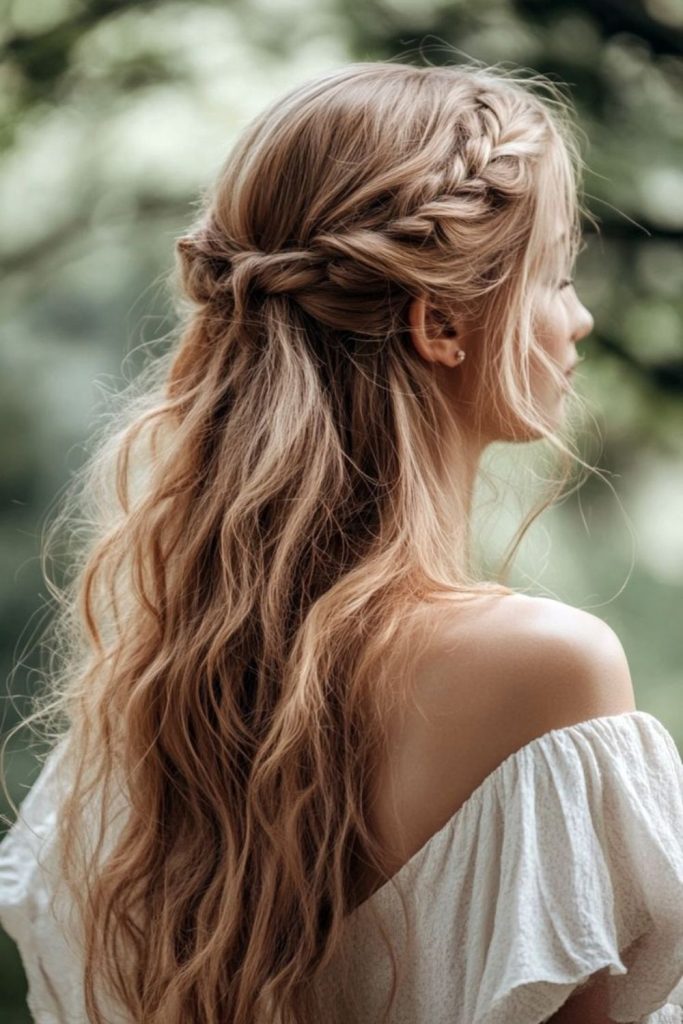 Northern lights inspired flowing braid